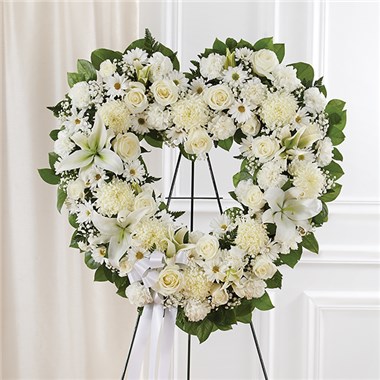 Always Remember&trade; Floral Heart Tribute- White